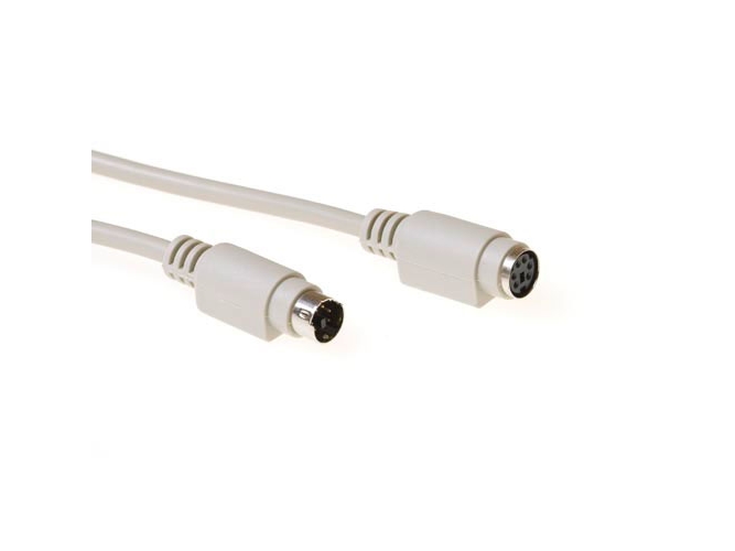 Act Keyboard/Mouse Extension Cable Ps/2 Male - Ps/2 Female 3 M, 3 M, Hanstik, Hunstik, Elfenben
