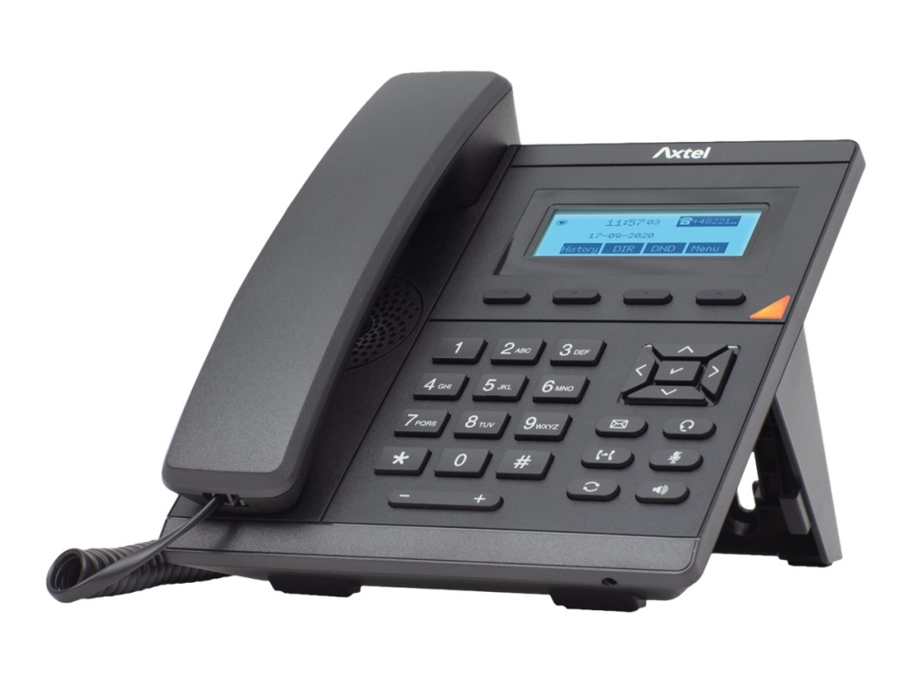 Axtel AX-200, IP phone with wired handset, Musta, Johdollinen puhelin, 1 linjat, 1000 entries, LCD