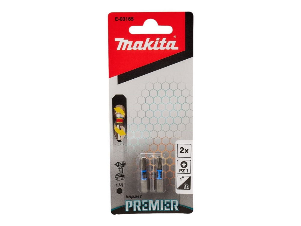 Makita Impact Premier - Skruvmejselhuvud - 2 delar - pozidriv - PZ1 - hexagonalt - längd: 25 mm | Verktyg & Verkstad - Skruvmejsel - Övriga | GameStuff