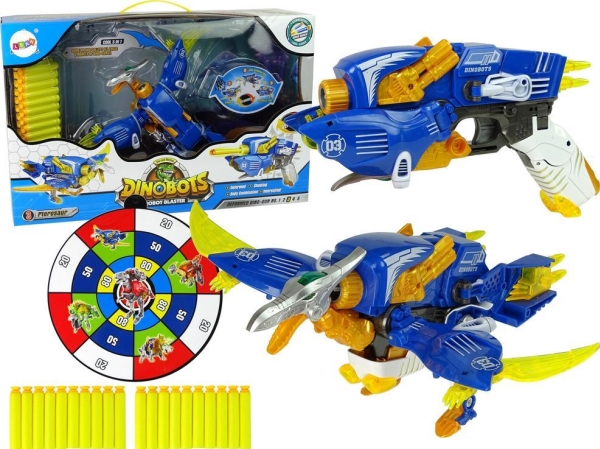 Import leantoys Dinobots 2in1 Dinosaurie Dartpistol Blå Pterosaur Sköld | Leksaker - Rollek - Blaster och leksaksvapen | GameStuff