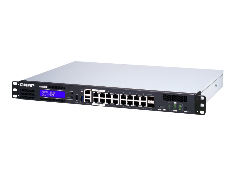 Qnap Qgd-1600P - Switch - Smart - 4 X 10/100/1000 (Poe++) + 10 X 10/100/1000 (Poe+) + 2 X Kombination Gigabit Sfp (Poe+) - Monterbar På Stativ - Poe+