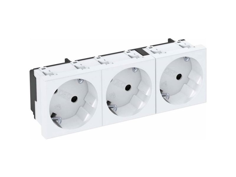 Obo Bettermann Vertr Steckdose 33 Grad, 3-Fach Schutzkontakt Std-D3s Rw3 (6120123)