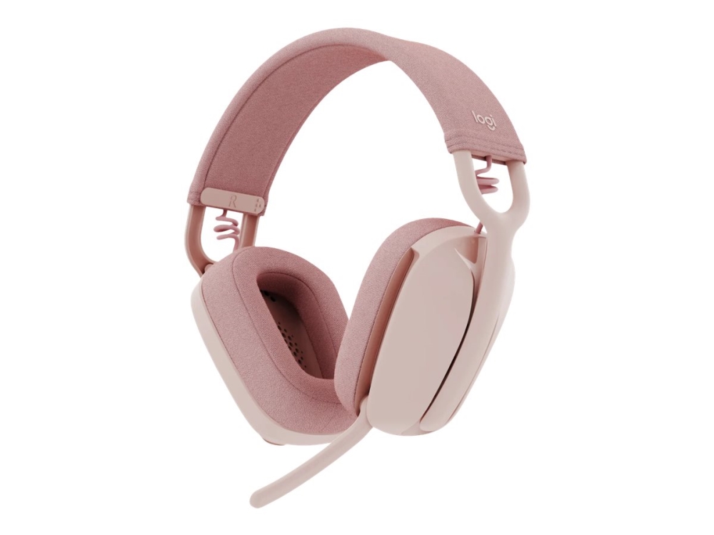 Logitech Zone Vibe Wireless - Headset - fuld størrelse - Bluetooth - trådløs - USB-C via Bluetooth adapter - rose - Certified for Microsoft Teams