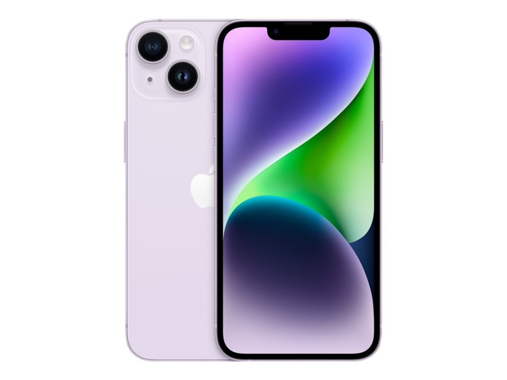 Apple iPhone 14 - 5G smartphone - dual-SIM / Internminne 128 GB - OLED-skärm - 6.1 - 2532 x 1170 pixlar - 2 bakre kameror 12 MP, 12 MP - front camera 12 MP - lila | Tele & GPS - Mobiltelefoner - Apple iPhone | GameStuff