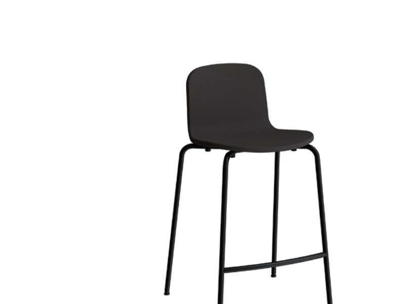 Barstol ADD Helbetrukket beige tekstil, hvide ben glans 10