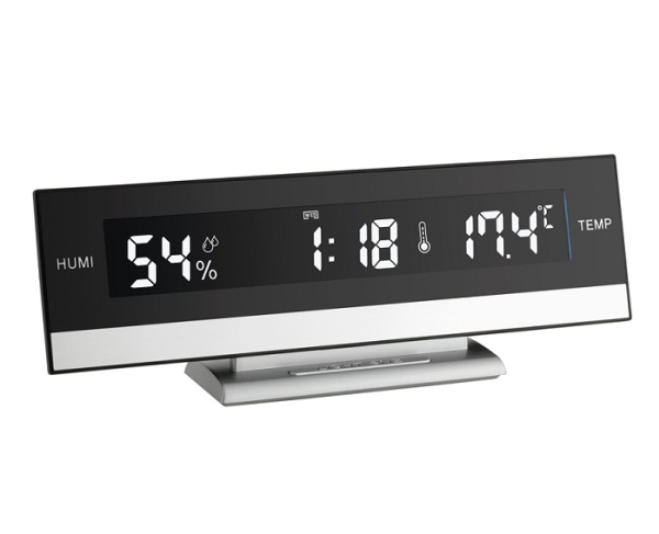 TFA-Dostmann 60.2011, Digital väckarklocka, Svart, Silver, LED, AAA, 245 mm, 88 mm | Huset - Säkerhet & Larm - Klockor och väckarklockor | GameStuff