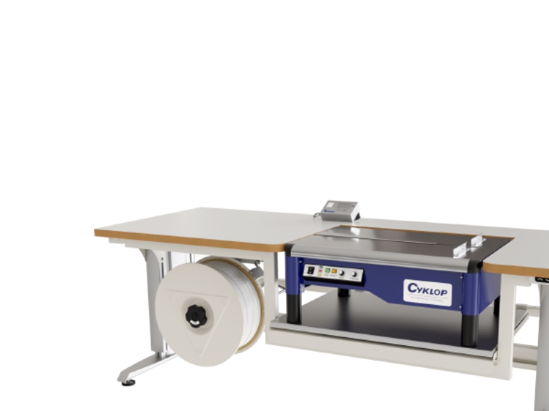 Bord 400 med vægt og pakkebånd, 2000x800mm 32 mm grå laminat bordplade