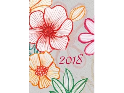 Kalender 69X99 Micro, Blomster På Grå (T-Micro-06)