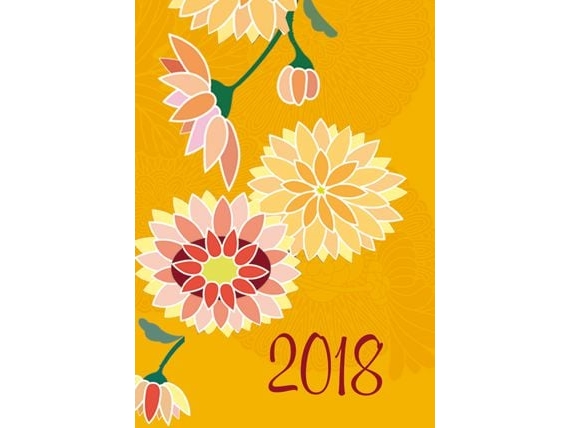 Kalender 69X99 Micro, Blomster På Gul (T-Micro-08)