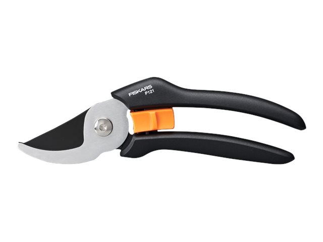 Fiskars Solid Bypass-Gartenschere P121, Bypass, Kunststoff, Schwarz, Stahl, Schwarz/Edelstahl, 19,2 Cm