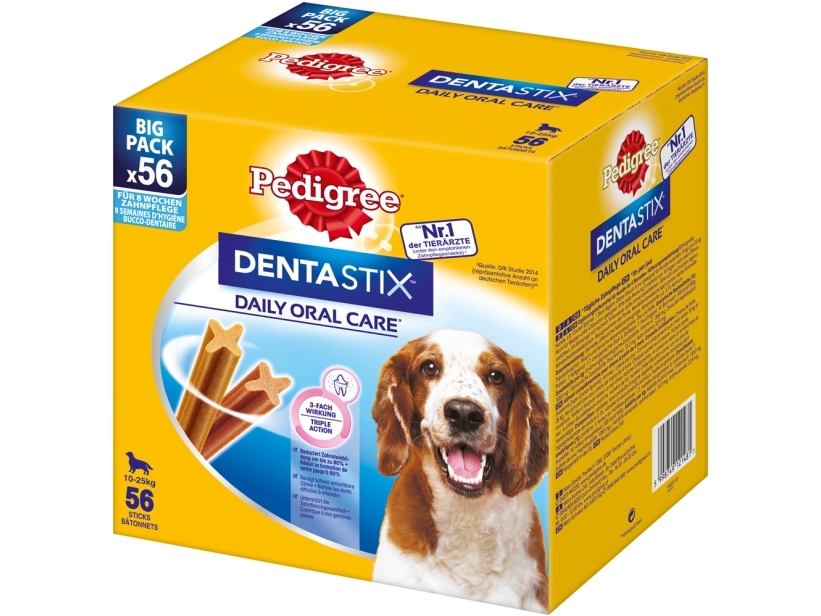 Pedigree DENTA STIX, Adult (animal), Cocker Spaniel, Medium (11 - 25 kg), Bøf, Kylling, 1,44 kg