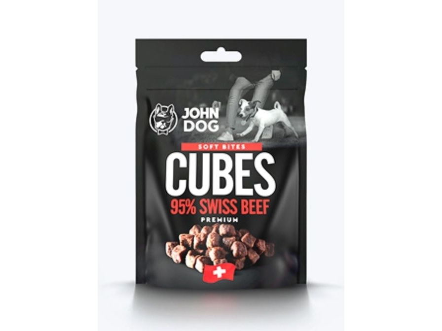 John Dog Soft Bites Cubes Rindfleisch 95% - Hundeleckerli - 120G