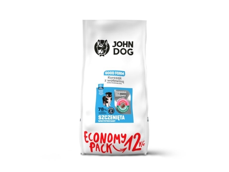 John Dog Good Form Puppy Huhn Mit Rindfleisch - Trockenfutter Für Hunde - 12 Kg