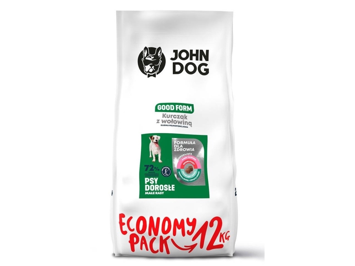John Dog Good Form Adult Huhn Mit Rindfleisch - Trockenfutter Für Hunde - 12 Kg