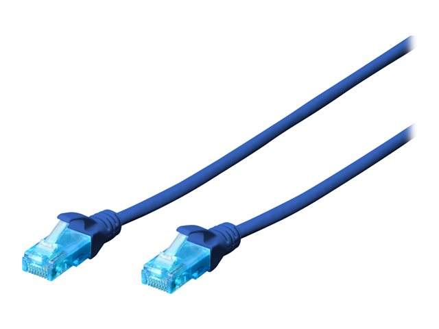 Digitus - Patchkabel - Rj-45 (Han) Til Rj-45 (Han) - Utp - Cat 5E - Gebootet, Formet, Knastfri, Strenget - Blå, Ral 5017
