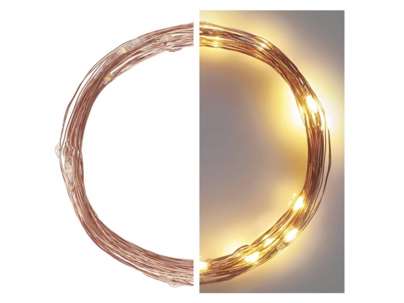 Emos D3aw01, Garland, Polyvinylchlorid (Pvc), Kupfer, 10 Cm, Warmweiß, Ip44