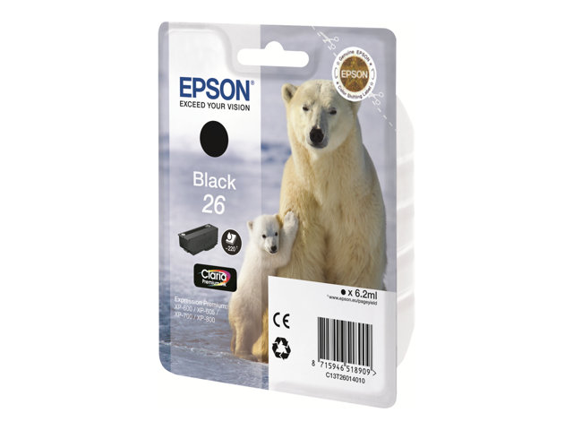 Epson 26 - 4.5 Ml - Cyan - Original - Blækpatron - For Expression Premium Xp-510, 520, 600, 605, 610, 615, 620, 625, 700, 710, 720, 800, 810, 820