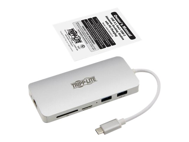 Eaton Tripp Lite Series Usb C Docking Station, 4K @ 30 Hz, Hdmi, Thunderbolt 3, Usb-A Hub, Pd Charging, Sd/Micro Sd, Gbe, Usb Typ C, Usb-C - Dockings