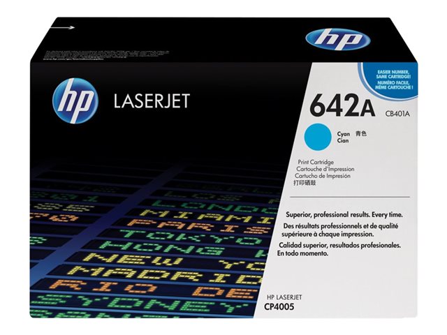 HP 642A - Cyan - original - LaserJet - tonerpatron (CB401A) - for Color LaserJet CP4005dn, CP4005n