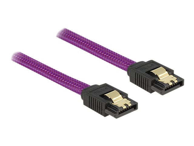 Delock Premium - Sata-Kabel - Serial Ata 150/300/600 - Sata (Han) Til Sata (Han) - 20 Cm - Haspet - Lilla