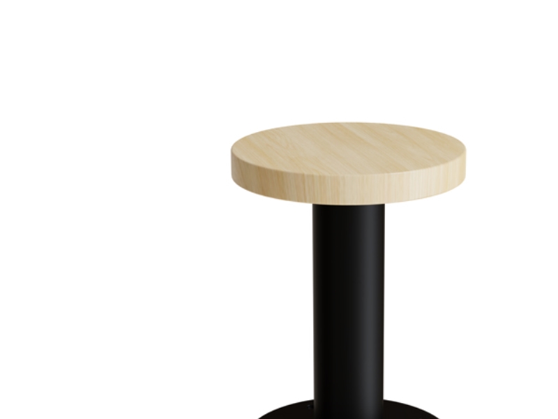 Taburet Marie, 440 mm, Massiv eg, Alu stel