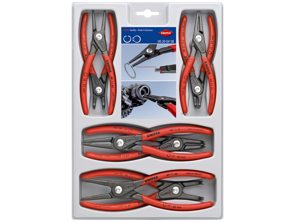 Knipex 00 20 04 SB præcisions-låseringstang-sæt, 8 dele