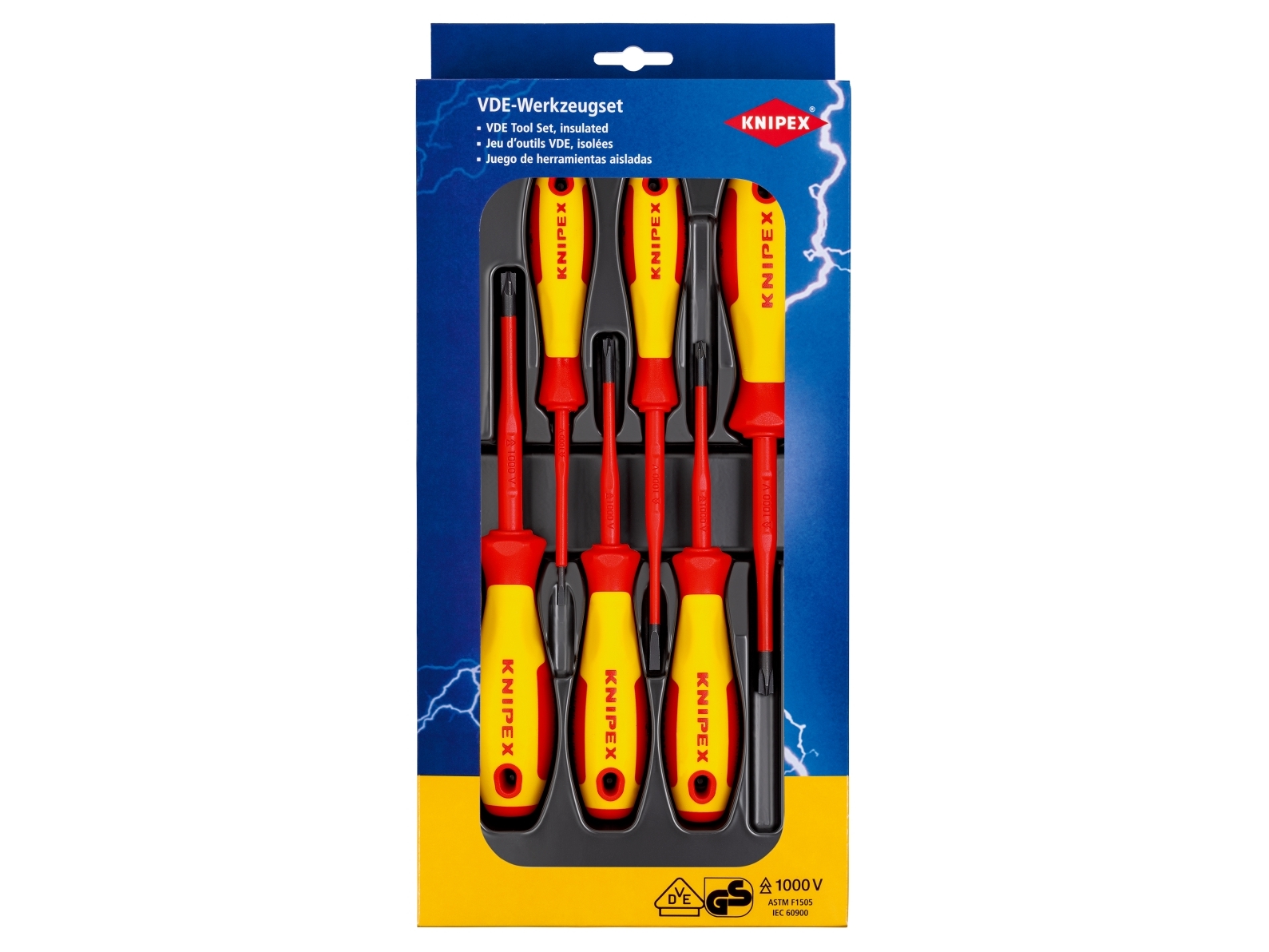 Knipex 00 20 12 V05 Vde-Schraubendreher-Satz 6 Stück Plus/Minus