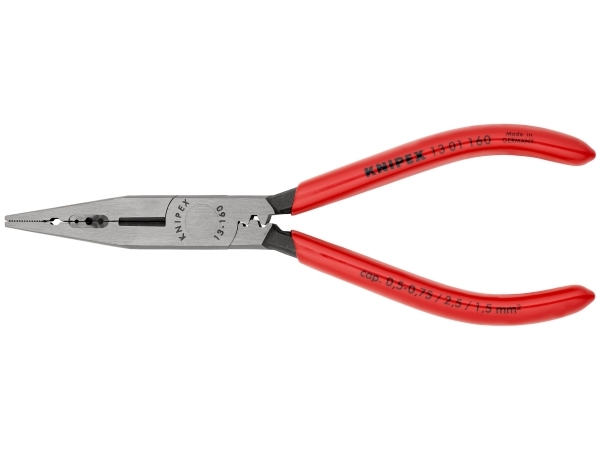 Knipex 13 01 160, Nåletang, Krom-vanadium-stål, Plast, Rød, 160 mm, 112 g