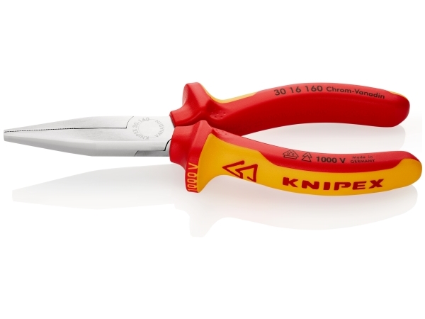 Knipex 30 16 160, Nåletang, 5 mm, 4,65 cm, Stål, Rød, Gul, 160 mm