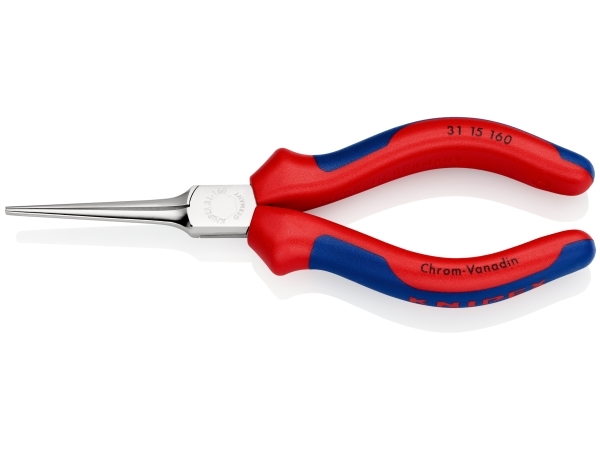 Knipex 31 15 160, Nåletang, Krom-vanadium-stål, Plast, Blå, Rød, 160 mm, 124 g