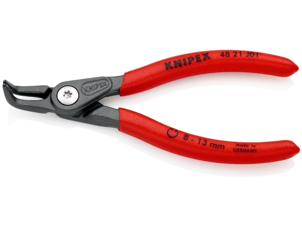 Knipex 48 21 J01, Cirkeltænger, Stødbestandig, Dielektrisk, Krom-vanadium-stål, Plast, Rød, 130 mm