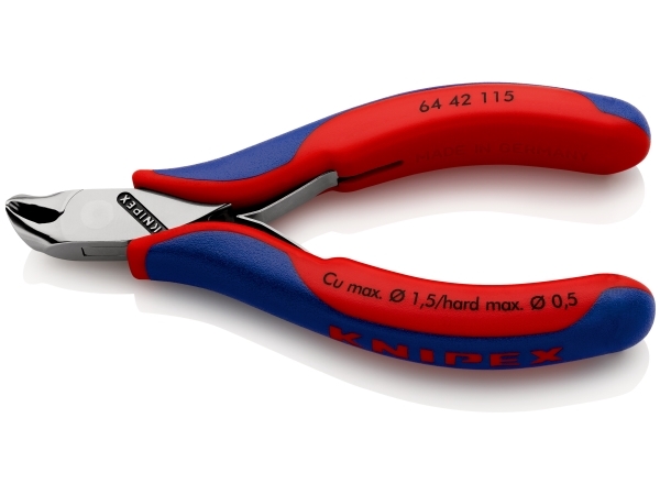 Knipex 64 42 115, Vornschneider, Stahl, Blau, Rot, 115 Mm, 69 G