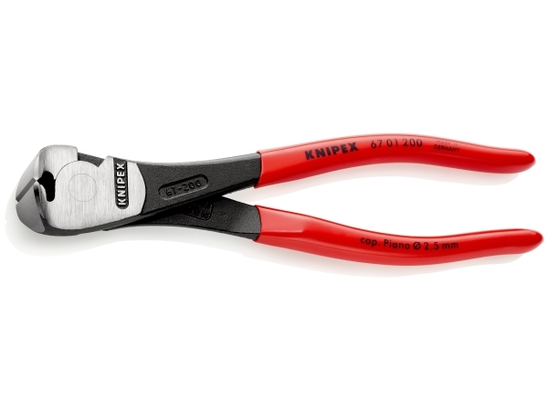 Produktfoto för Kraftändavbitare med plastöverdrag svart, försedd med korrosionsskydd