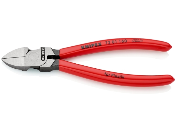 Knipex 72 01 160, Diagonal tang, Krom-vanadium-stål, Plast, Rød, 160 mm, 164 g