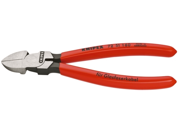 Knipex 72 51 160, Diagonal tang, Krom-vanadium-stål, Plast, Rød, 160 mm, 166 g