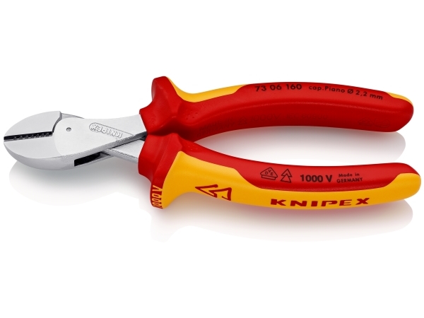 Knipex X-Cut, Diagonal tang, Krom-vanadium-stål, Plast, Orange, Rød, 160 mm, 175 g