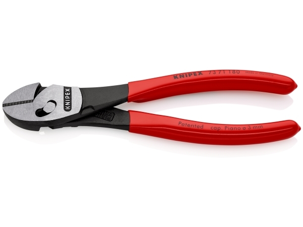 Knipex TwinForce, Diagonal tang, Krom-vanadium-stål, Plast, Rød, 180 mm, 255 g