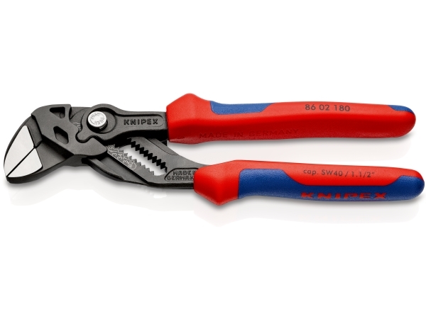 Knipex 86 02 180 tangnøgle 40 mm, 15 indstillinger, rød/blå