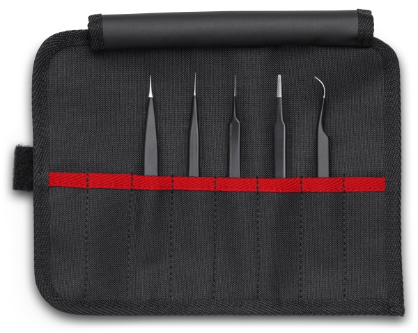 Knipex 92 00 01 Esd, Edelstahl, Schwarz, Flach, Spitz, Geschwungen, Gerade, 182 G, 5 Stück(E)