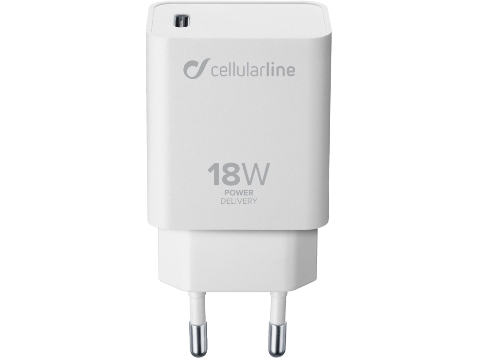 Cellularline Usb-C Charger 18W - Iphone 8 Or Later, Drinnen, Ac, Weiß