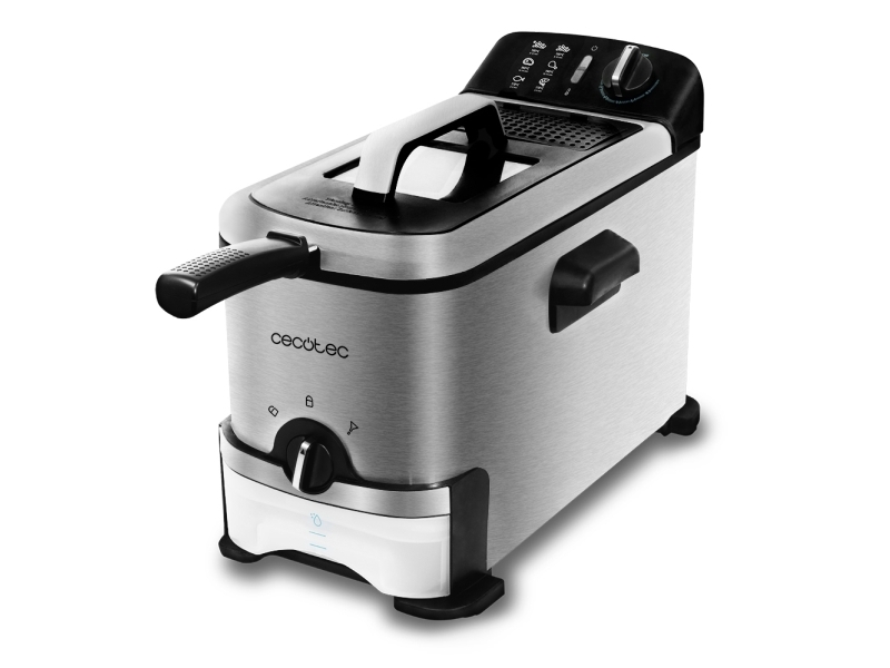 Cecotec CleanFry Infinity 3000 ProFilter, Fritös, 3 l, 3 l, 190 ° C, Single, Svart, Rostfritt stål