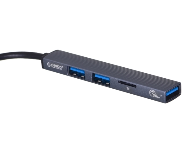 Orico Hub Usb-C 3X Usb-A, Microsd, 5 Gbps, Alu