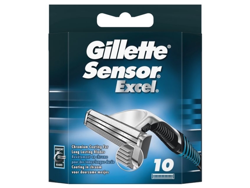 Gillette Sensor Excel, Män, Gillette, Sensor Excel, Silver, 10 styck | Hårvård - Skägg- / Hårtrimmer - Rakblad | GameStuff