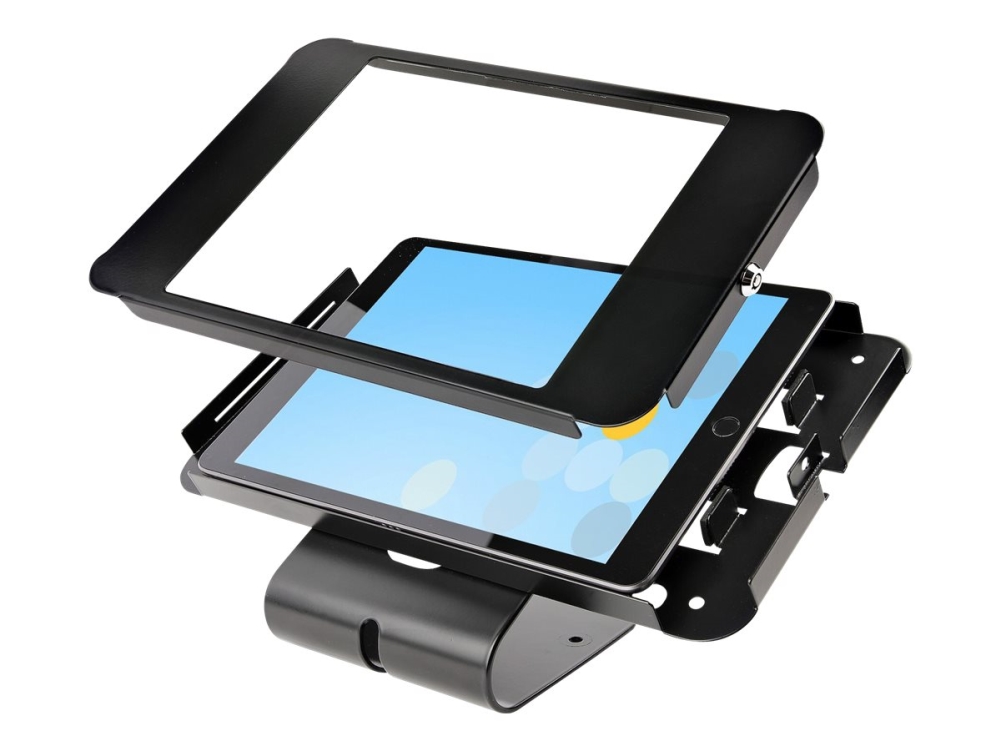 Startech Secure Tablet Stand, Anti Theft Universal Tablet Holder For Tablets Up To 10.5", Lockable Tablet Stand For Desk/ K-Slot Compatible, Vesa Mou