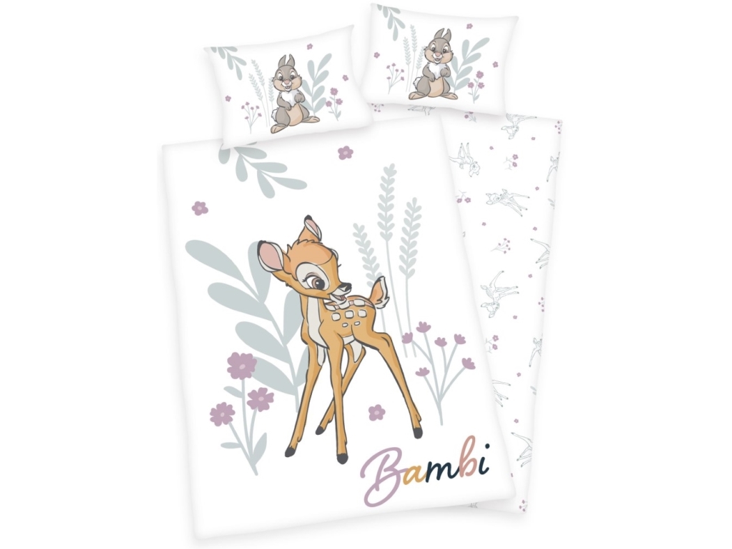Billede af Disney Bambi Sengetøj 100X135 Cm - 100 Procent Bomuld - Green By Oeko-Tex