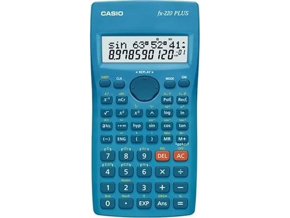 Casio Fx-220 Plus, Tasche, Wissenschaftlicher Taschenrechner, 12 Ziffern, 2 Zeilen, Akku, Blau