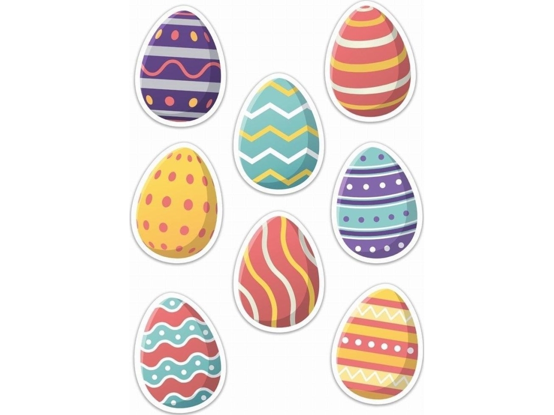 LearnHow Dobbeltsidet vinduesdekoration - påskeæg 01 8 stk