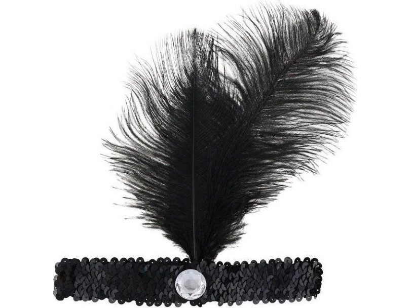 Godan Retro Kabarett Stirnband Schwarz