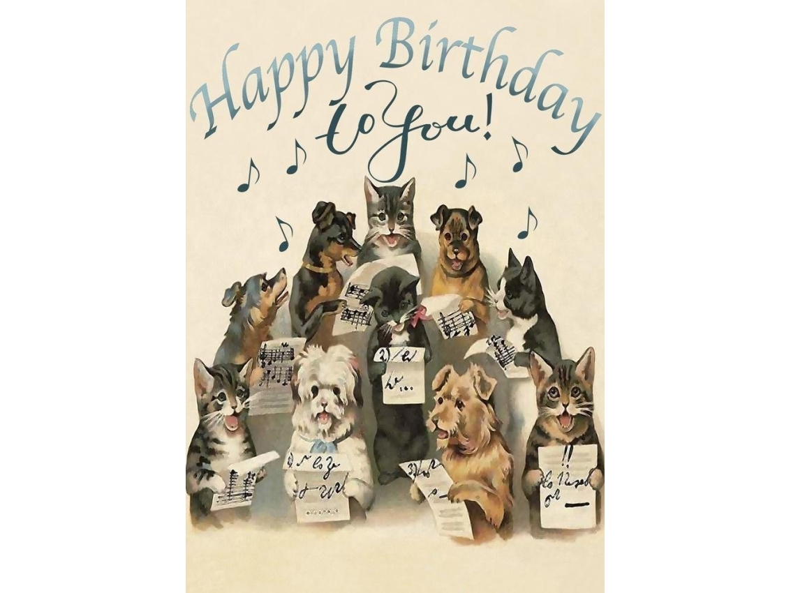 Madame Treacle B6 Carnet Mit Umschlag Geburtstag Singende Hunde Und Katzen