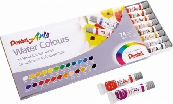 Watercolor Paints In Tubes 24 Colors Pentel